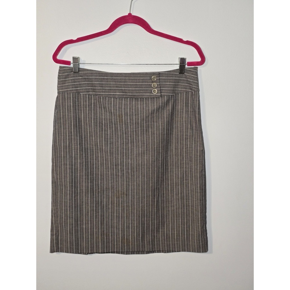 NWT Gap Stretch Women's Gray‎ Striped Lined Business Skirt Lightweight Size 10